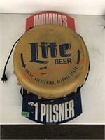 Lite beer metal and plastic lighted sign