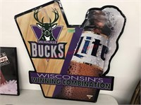 Milwaukee Bucks metal sign