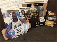 Celebrity and beer cardboard cut outs
