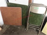 2 card tables with 4 folding chairs