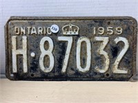 Ontario License Plates 1959