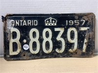 Ontario License Plates 1957