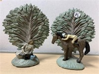 2 Tree Figures - Little Rider and Girl with