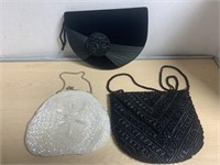 3 Vintage Beaded Clutches