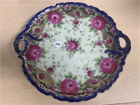 Hand-painted Nippon Floral Plate with double