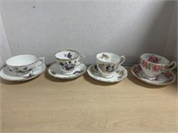 4 Teacups - 2 Royal Albert, 1 Queen Anne & 1