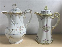 Hand-painted Cocoa Pots - 1 Limoges and 1