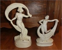 2 deco nude flower frogs lg. one as is see pics
