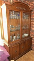 Mahogany glass door china cabinet no contents