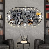 WORLD MAP WALL CLOCK 40"x20"