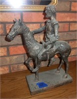 13" plaster Don Quioxte on horse statue