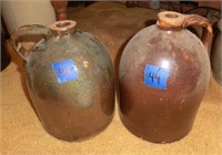 2 early brown glazed jugs the one on the right