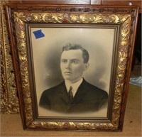 Victorian oak & gesso portrait frame w/portrait