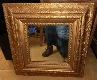 lg. Vict. gold leaf gesso framed mirror great