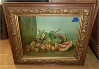 lg. Vict. Oak & gold leaf portrait size frame
