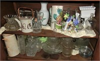 pottery, pattern glass cruet bottles, depression