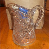 Brilliant cut glass water pitcher signed Hoare