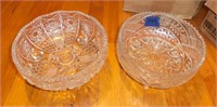 2 cut glass footed ferner bowls