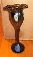 12" Amethyst art glass vase