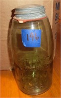 1qt olive green Atlas-Mason's patent 1858 jar