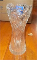 apx. 10" Brilliant cut glass vase nice