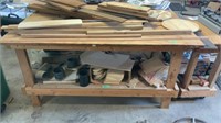 Shop table w/ contents, 4’x5’6"x36”