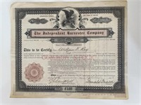Independent Harvester stock certificate