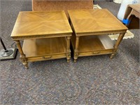 MCM Mid Century Modern Pair Of End Tables Drawers