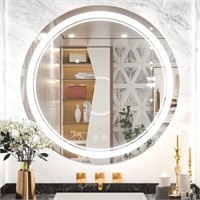 TETOTE 28 Inch Round Bathroom LED Vanity Mirror