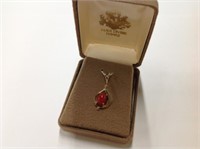 14k  yellow gold Beautiful Red Coral Pendant