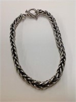 .925 Sterling very heavy 3D Fancy Link Necklace