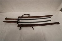 Pair of Samuri Swords w/ leather sabers 43"