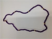 14k yellow gold Amethyst & Gold bead Necklace