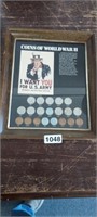 COINS OF WORLD WAR 2 COLLECTION FRAMED