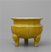 Yellow Glaze Tripod Censer