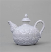White Glaze Lotus Petal Tea Pot
