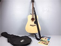 Rocker RA100 Acoustic Guitar, Case & Books