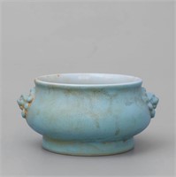 Blue Glaze Mythical Beast Eared Censer