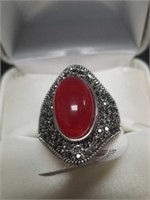 Ornate red centered Jewel ring