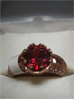 Red round Stone ring