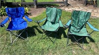 3 folding chairs