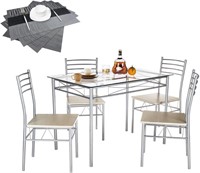 VECELO Kitchen Dining Table Sets for 4