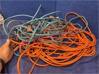 Lot of 2 extension cords (blue-orange)