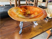 19" glass bowl on stand