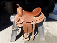 Custom hand tooled saddle