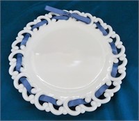 Vtg Fenton Milk Glass Lace Edge 9.25" Plate