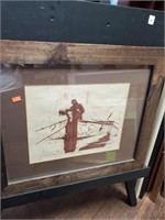 Vtg. Signed #1/15 Bass Fisherman-24 x 20