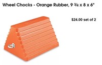 Uline Wheel Chocks - Orange Rubber, 9 3/4 x 8 x 6"