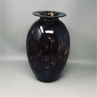 brown glass vase - 12" tall