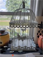 White Metal Bird Cage Decor